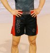 Photo1: GRIPS x AL LEONE Fight Shorts BLACK PIXEL Black/Red (1)