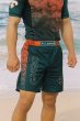 Photo1: GRIPS x AL LEONE Fight Shorts FOREST DRAGON Petrol Green/Orange (1)