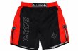 Photo3: GRIPS x AL LEONE Fight Shorts BLACK PIXEL Black/Red (3)