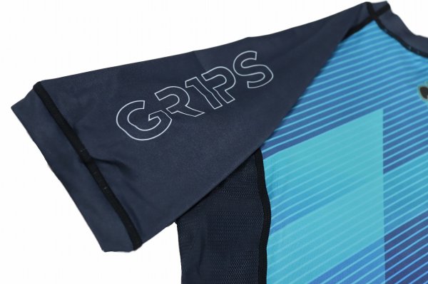 Photo8: GRIPS x AL LEONE Rashguard FAST WAVE Short Sleeve Blue (8)