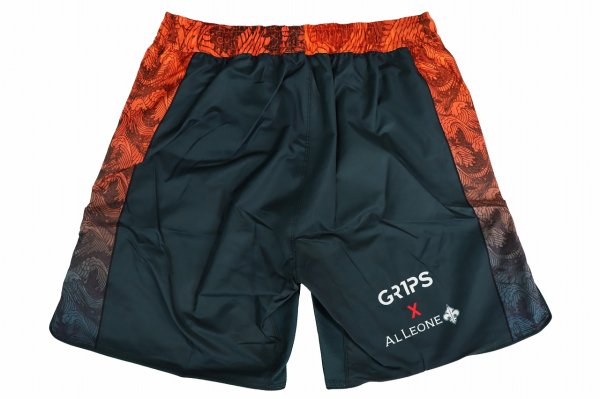 Photo5: GRIPS x AL LEONE Fight Shorts FOREST DRAGON Petrol Green/Orange (5)