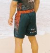 Photo2: GRIPS x AL LEONE Fight Shorts FOREST DRAGON Petrol Green/Orange (2)
