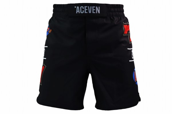 Photo2: ACE7 Fight Shorts 01 Black (2)