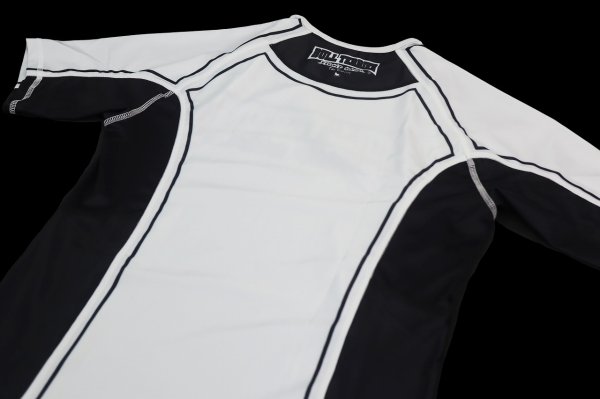 Photo7: BULL TERRIER Rash Guard CLASSIC LOGO Short Sleeve White (7)