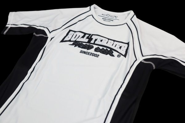 Photo6: BULL TERRIER Rash Guard CLASSIC LOGO Short Sleeve White (6)