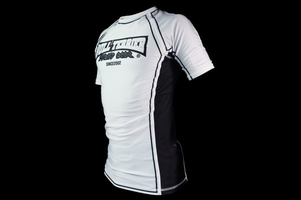 Photo2: BULL TERRIER Rash Guard CLASSIC LOGO Short Sleeve White (2)