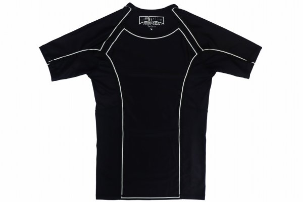 Photo5: BULL TERRIER Rash Guard CLASSIC LOGO Short Sleeve Black (5)