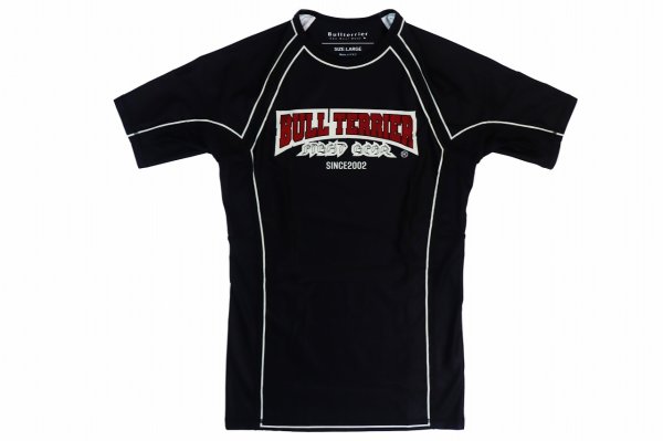Photo4: BULL TERRIER Rash Guard CLASSIC LOGO Short Sleeve Black (4)