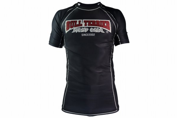 Photo1: BULL TERRIER Rash Guard CLASSIC LOGO Short Sleeve Black (1)
