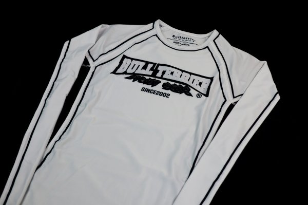 Photo6: BULL TERRIER Rash Guard CLASSIC LOGO Long Sleeve White (6)