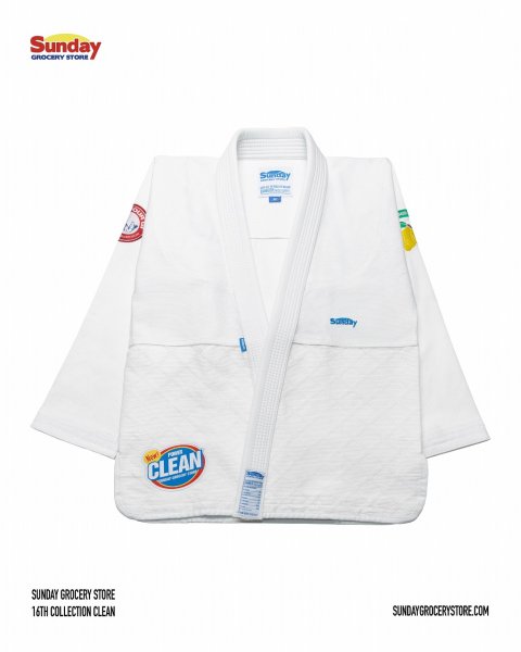Photo1: SUNDAY GROCERY STORE Jiu Jitsu Gi CLEAN White (1)