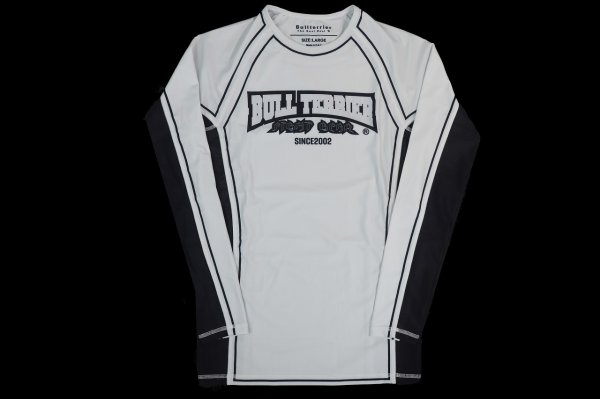 Photo4: BULL TERRIER Rash Guard CLASSIC LOGO Long Sleeve White (4)