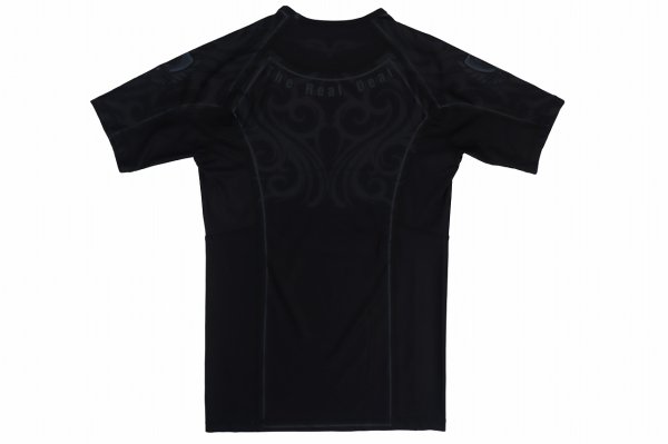 Photo5: BULL TERRIER Rashguard TRIBAL Short Sleeve Black (5)