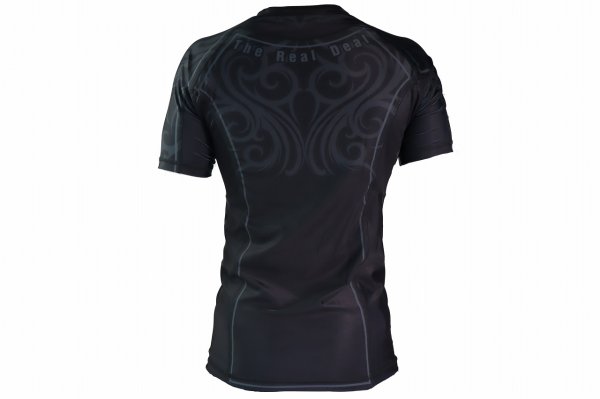 Photo3: BULL TERRIER Rashguard TRIBAL Short Sleeve Black (3)
