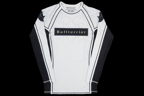 Photo4: BULL TERRIER Rashguard TRIBAL Long Sleeve White (4)