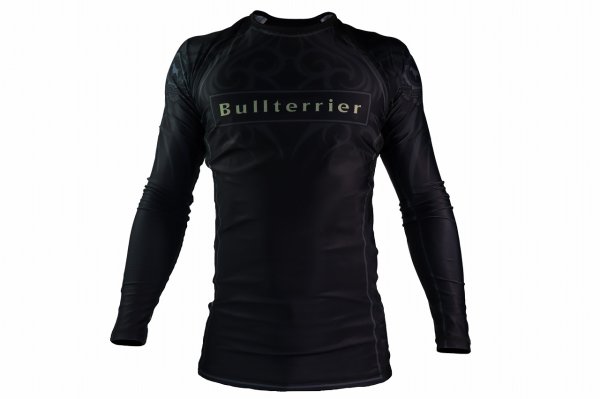 Photo1: BULL TERRIER Rashguard TRIBAL Long Sleeve Black (1)
