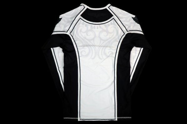 Photo5: BULL TERRIER Rashguard TRIBAL Long Sleeve White (5)