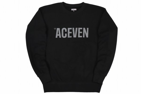 Photo1: ACE7 Sweatshirt BASIC Black (1)