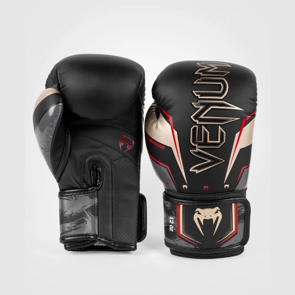 Photo1: VENUM Boxing Glove ELITE EVO Black/Gold/Red (1)