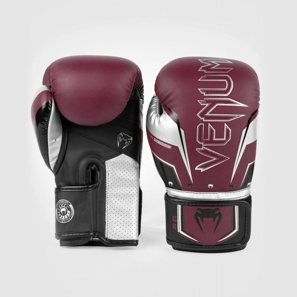 Photo1: VENUM Boxing Glove ELITE EVO Burgundy/Silver (1)