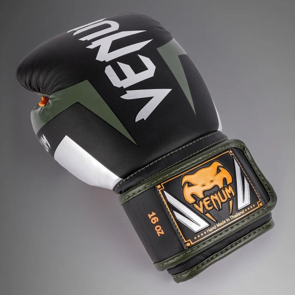 Photo4: VENUM Boxing Glove ELITE Black/Silver/Khaki (4)