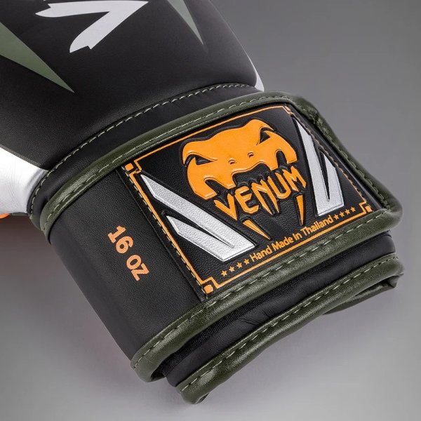Photo5: VENUM Boxing Glove ELITE Black/Silver/Khaki (5)