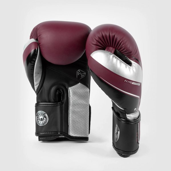 Photo3: VENUM Boxing Glove ELITE EVO Burgundy/Silver (3)
