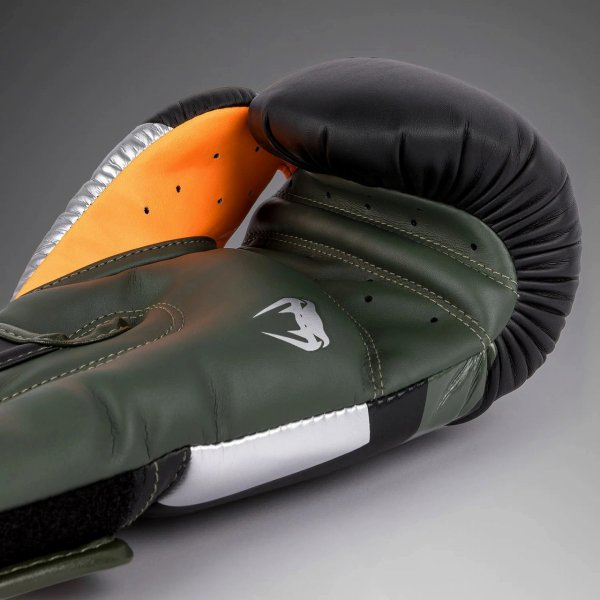Photo6: VENUM Boxing Glove ELITE Black/Silver/Khaki (6)