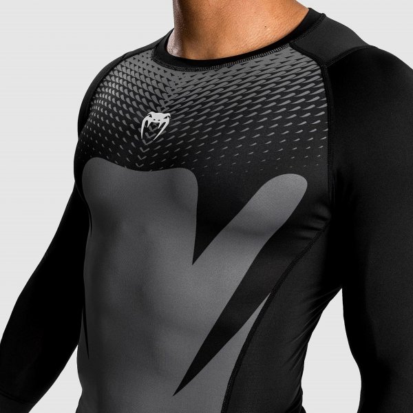 Photo5: VENUM Rashguard ATTACK Long Sleeve Black/Gray (5)
