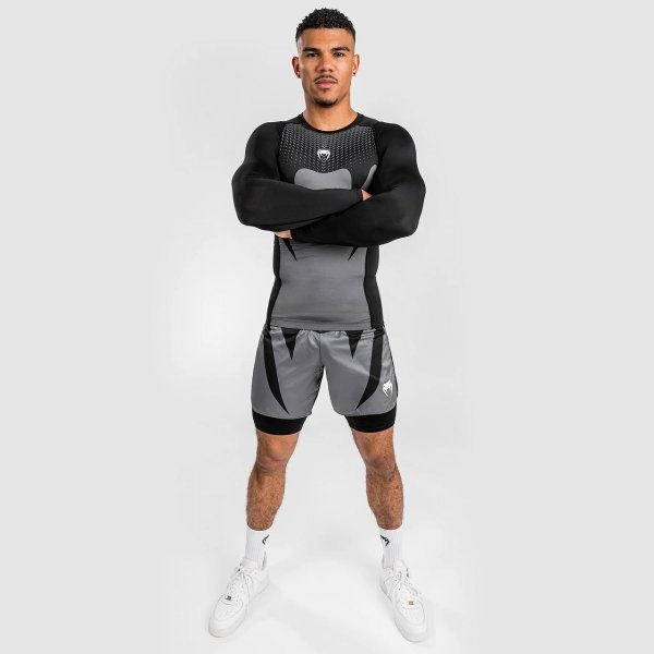 Photo7: VENUM Rashguard ATTACK Long Sleeve Black/Gray (7)
