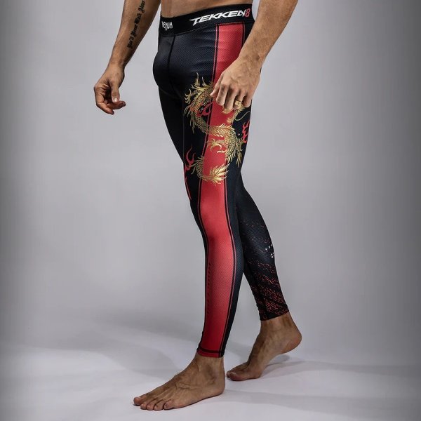 Photo1: VENUM x TEKKEN8 Long Spats MARSHALL LAW Black/Red/Gold (1)