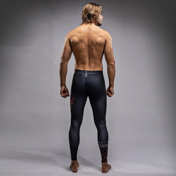 Photo4: VENUM x TEKKEN8 Long Spats MARSHALL LAW Black/Red/Gold (4)