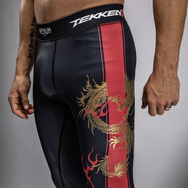 Photo6: VENUM x TEKKEN8 Long Spats MARSHALL LAW Black/Red/Gold (6)