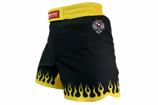 Photo3: BULL TERRIER Fight Shorts SHORT FIRE Black/Yellow (3)