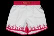 Photo4: BULL TERRIER Fight Shorts SHORT FIRE White/Pink (4)