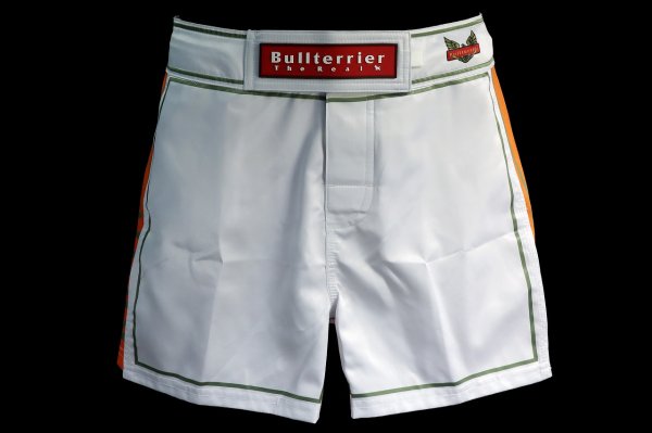 Photo2: BULL TERRIER Fight Shorts Short Fit TRADITIONAL 4.0 White/Orange (2)