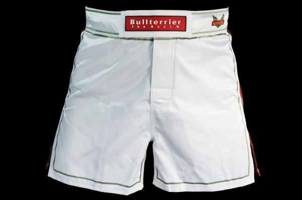 Photo2: BULL TERRIER Fight Shorts Short Fit TRADITIONAL 4.0 White/Red (2)