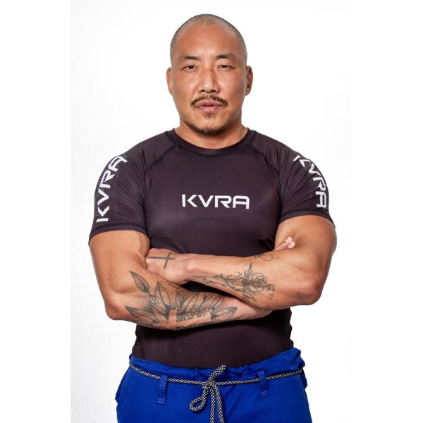 Photo2: KVRA Rashguard WAVES Shorts Sleeve Black (2)