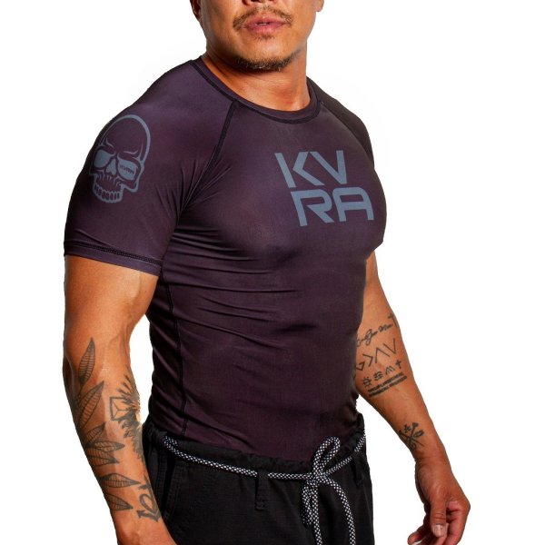 Photo3: KVRA Rashguard SHADOW Short Sleeve Black (3)