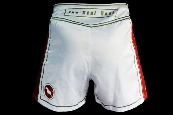 Photo3: BULL TERRIER Fight Shorts Short Fit TRADITIONAL 4.0 White/Red (3)
