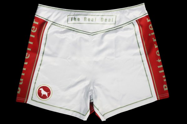 Photo5: BULL TERRIER Fight Shorts Short Fit TRADITIONAL 4.0 White/Red (5)