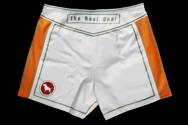 Photo5: BULL TERRIER Fight Shorts Short Fit TRADITIONAL 4.0 White/Orange (5)