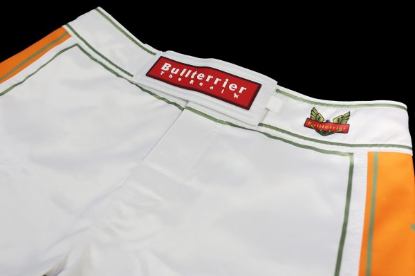 Photo6: BULL TERRIER Fight Shorts Short Fit TRADITIONAL 4.0 White/Orange (6)