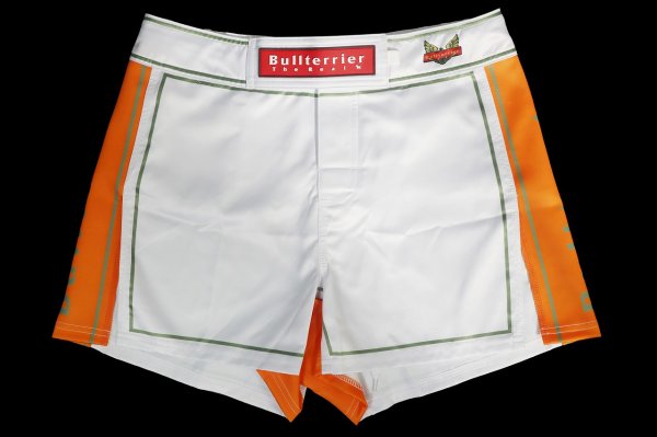 Photo4: BULL TERRIER Fight Shorts Short Fit TRADITIONAL 4.0 White/Orange (4)