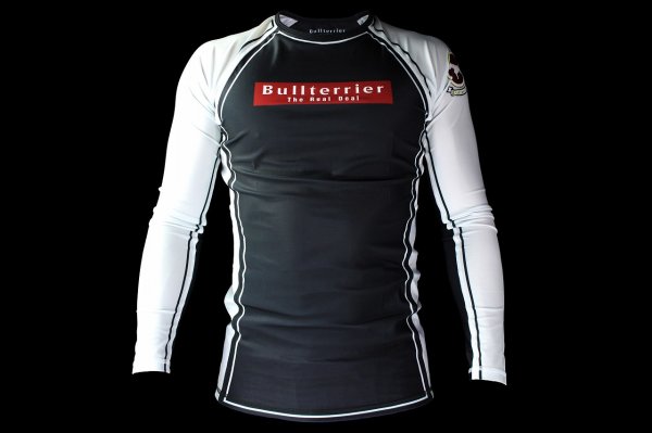 Photo1: BULL TERRIER Rashguard RANK 4.0 Long Sleeve White (1)