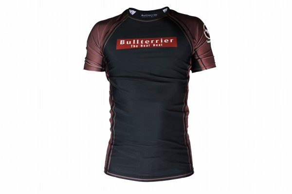 Photo1: BULL TERRIER Rashguard RANK 4.0 Short Sleeve Brown (1)
