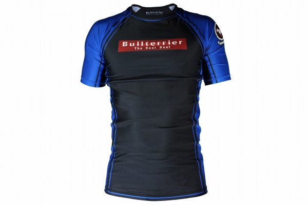 Photo1: BULL TERRIER Rashguard RANK 4.0 Short Sleeve Blue (1)