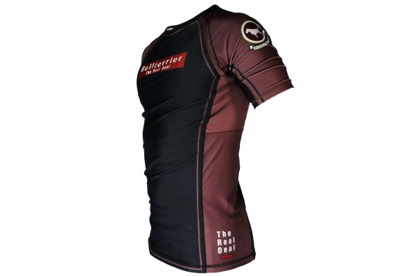 Photo2: BULL TERRIER Rashguard RANK 4.0 Short Sleeve Brown (2)