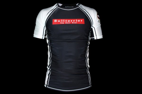 Photo1: BULL TERRIER Rashguard RANK 4.0 Short Sleeve White (1)