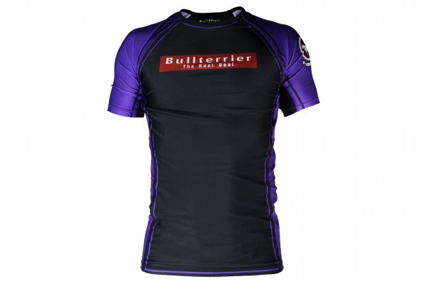 Photo1: BULL TERRIER Rashguard RANK 4.0 Short Sleeve Purple (1)